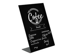 Pizarra de sobremesa archivo 2000 en forma de l A4 vertical metacrilato negro 100% reciclable 85x210x290 mm