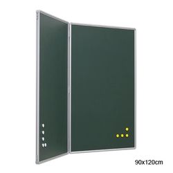 Pizarra díptica magnética 90 x 120 cm Acero Vitrificado