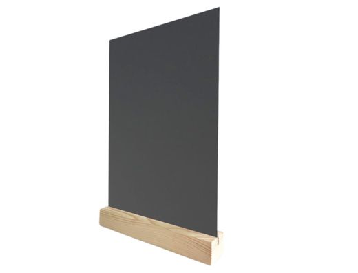 Pizarra doble cara archivo 2000 con base de madera A4 vertical metacrilato negro 100% reciclable 40x210x330 mm