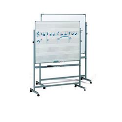 Pizarra estratificada 2 superficies. Una cara blanca y la otra cara con pentagrama. Medida 122x100 cm