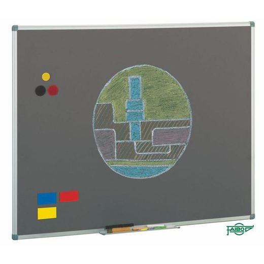 Pizarra gris magnética Faibo 122x200cm Acero vitrificado