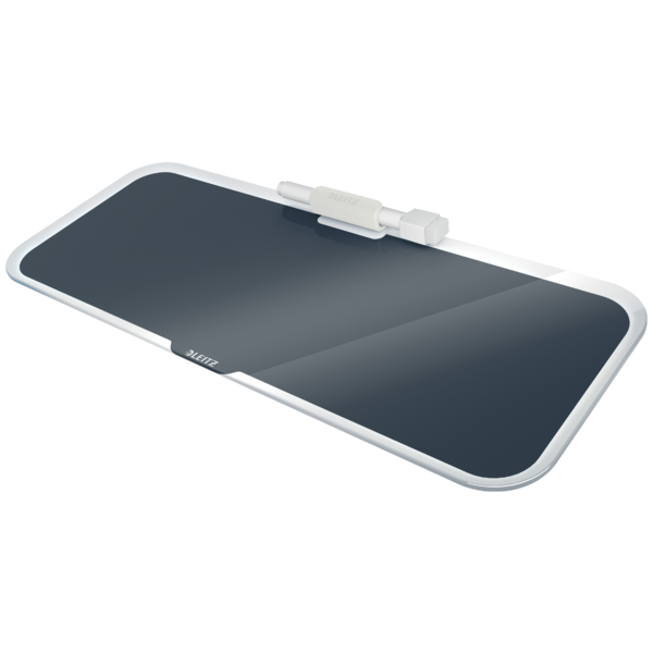 Pizarra leitz cosy sobremesa cristal con rotulador y borrador gris 150x60x380 mm