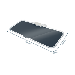 Pizarra leitz cosy sobremesa cristal con rotulador y borrador gris 150x60x380 mm