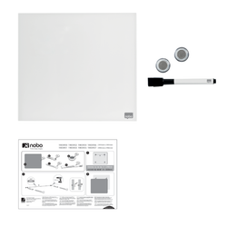 Pizarra magnética de cristal NOBO 450x450 mm, blanco