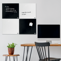 Pizarra magnética de cristal NOBO 450x450 mm, blanco