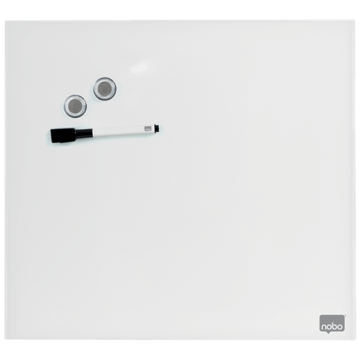 Pizarra magnética de cristal NOBO 450x450 mm, blanco