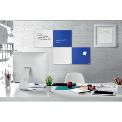 Pizarra magnética de cristal NOBO 450x450 mm, blanco