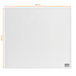 Pizarra magnética de cristal NOBO 450x450 mm, blanco