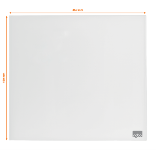 Pizarra magnética de cristal NOBO 450x450 mm, blanco