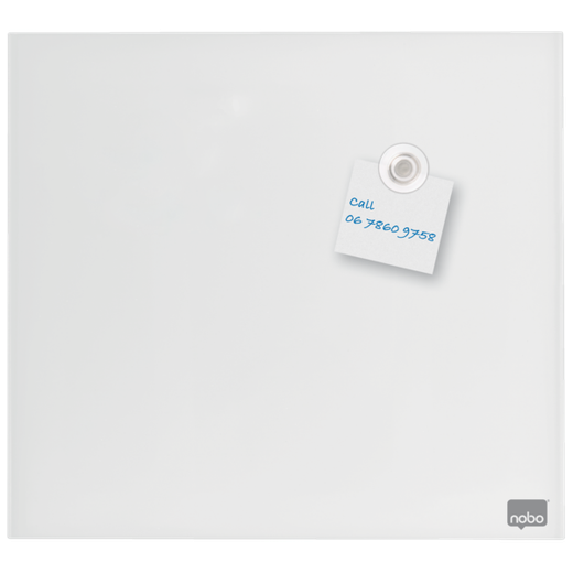Pizarra magnética de cristal NOBO 450x450 mm, blanco