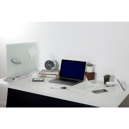Pizarra magnética de sobremesa de libre colocación de cristal NOBO, blanco