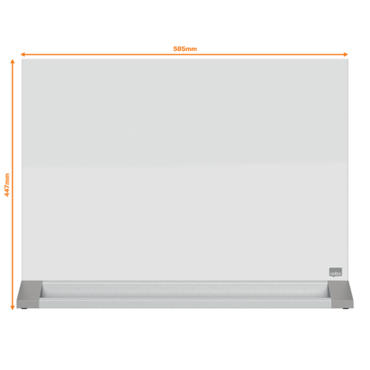 Pizarra magnética de sobremesa de libre colocación de cristal NOBO, blanco