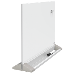 Pizarra magnética de sobremesa de libre colocación de cristal NOBO, blanco