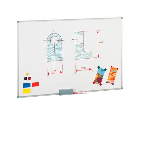 Pizarra magnética en acero lacado preparada para soporte 90x120 cm