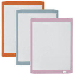 Pizarra blanca nobo magnetica con borrador iman y rotulador marco colores pastel surtidos 216x280 mm