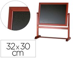 Pizarra marron liderpapel para hosteleria doble cara volteable con superficie para rotuladores 32x30 cm