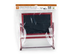Pizarra marron liderpapel para hosteleria doble cara volteable con superficie para rotuladores 32x30 cm