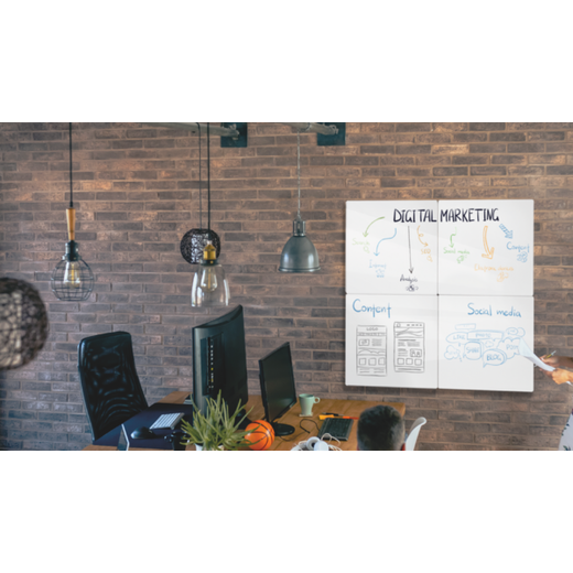 Pizarra modular sin marco 450 x 450 mm, blanco