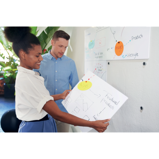 Pizarra modular sin marco 450 x 450 mm, blanco