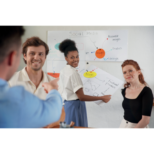 Pizarra modular sin marco 600 x 450 mm, blanco