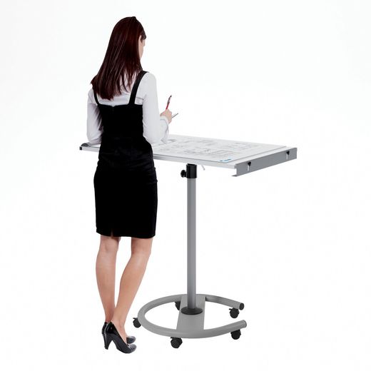 Pizarra Móvil Transformable en Mesa Metálica Lacada Blanca