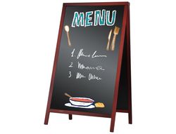 Pizarra Negra Liderpapel Caballete Doble Cara de Madera con Superficie para Rotuladores 75X135 Cm