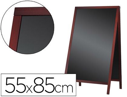 Pizarra Negra Liderpapel Caballete Doble Cara de Madera con Superficie para Rotuladores Tipo Tiza 55X85 Cm