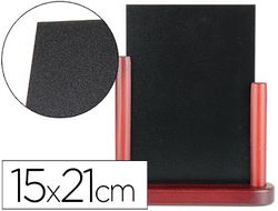 Pizarra Negra Liderpapel Doble Cara de Madera con Superficie para Rotuladores Tipo Tiza 15X21Cm