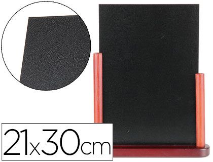 Pizarra Negra Liderpapel Doble Cara de Madera con Superficie para Rotuladores Tipo Tiza 21X30Cm