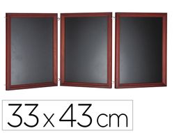 Pizarra negra liderpapel para hosteleria mural madera con superficie para rotuladores tipo tiza 33x43cm pack de 3