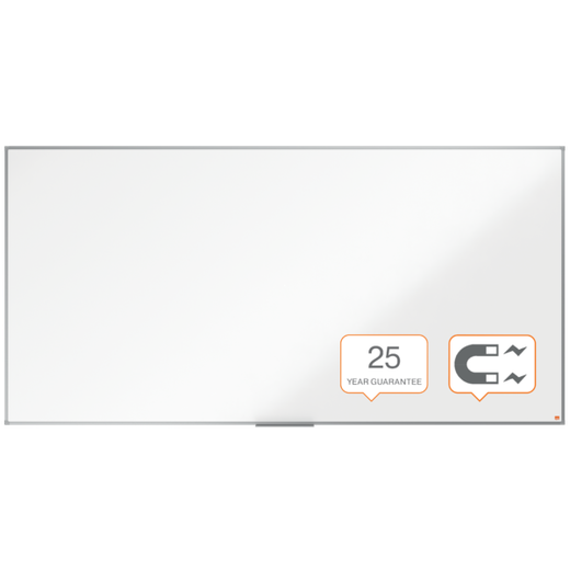 Pizarra NOBO Essence acero vitrificado 2400X1200mm, blanco