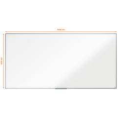 Pizarra NOBO Essence acero vitrificado 2400X1200mm, blanco