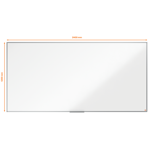 Pizarra NOBO Essence acero vitrificado 2400X1200mm, blanco