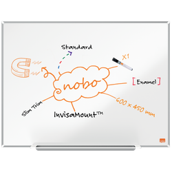 Pizarra NOBO Impression Pro acero vitrificado 600x450 mm, blanco