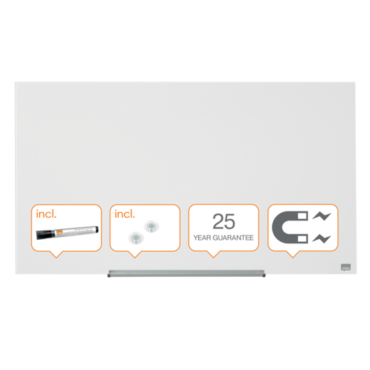 Pizarra NOBO Impression pro cristal 45" (993X559 mm), blanco brillante