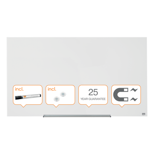 Pizarra NOBO Impression pro cristal 57" (1260X711 mm), blanco brillante