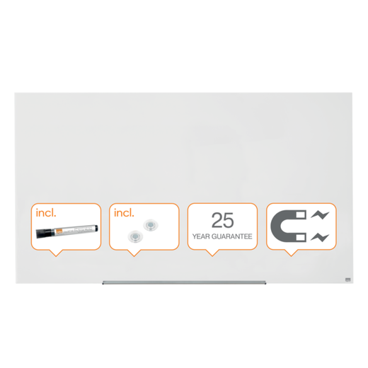 Pizarra NOBO Impression pro cristal 85" (1883X1059 mm), blanco brillante