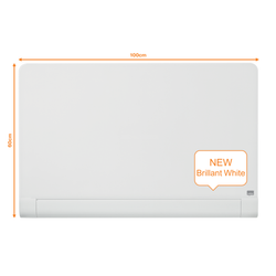 Pizarra NOBO Impression Pro cristal bordes redondeados 45" (993X559 mm), blanco brillante