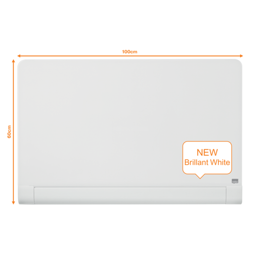 Pizarra NOBO Impression Pro cristal bordes redondeados 45" (993X559 mm), blanco brillante