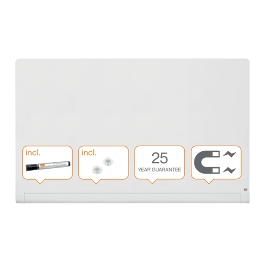 Pizarra NOBO Impression Pro cristal bordes redondeados 85" (1883X1053 mm), blanco brillante