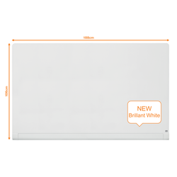 Pizarra NOBO Impression Pro cristal bordes redondeados 85" (1883X1053 mm), blanco brillante