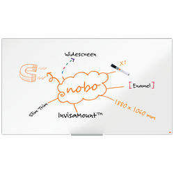 Pizarra NOBO Impression Pro de formato panorámico acero vitrificado de 85", 1880x1060mm, blanco