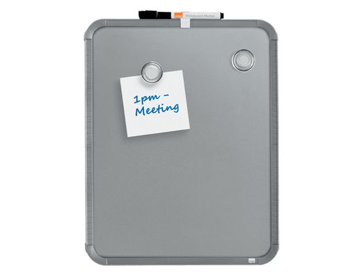 Pizarra nobo magnetica para el hogar acero marco slim plata 280x360 mm