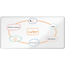 Pizarra NOBO Premium Plus acero lacado 2400x1200mm, blanco