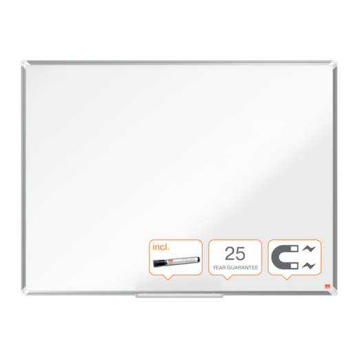 Pizarra NOBO Premium Plus acero vitrificado 1200x900mm, blanco
