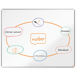 Pizarra NOBO Premium Plus acero vitrificado 1500x1200mm, blanco