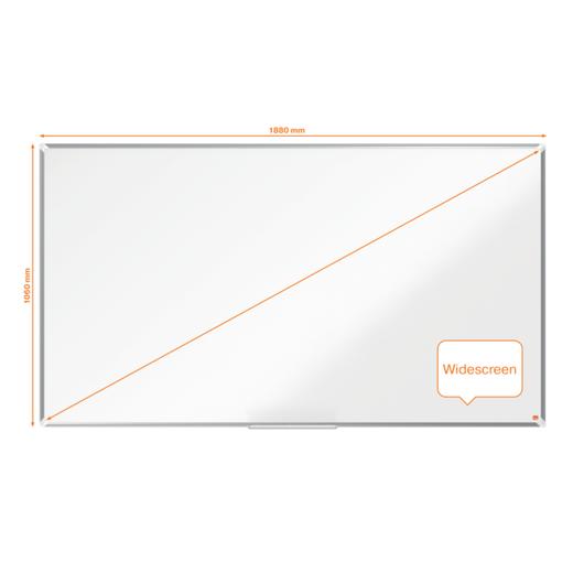 Pizarra NOBO Premium Plus de formato panorámico acero lacado de 85", 1880x1060mm, blanco