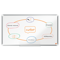 Pizarra NOBO Premium Plus de formato panorámico acero vitrificado de 40", 890x500mm, blanco