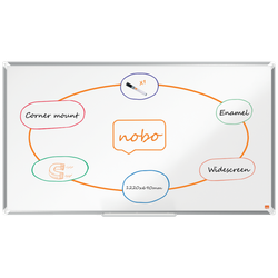 Pizarra NOBO Premium Plus de formato panorámico acero vitrificado de 55", 1220x690mm, blanco