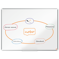 Pizarra NOBO Premium Plus melamina 1200x900mm, blanco